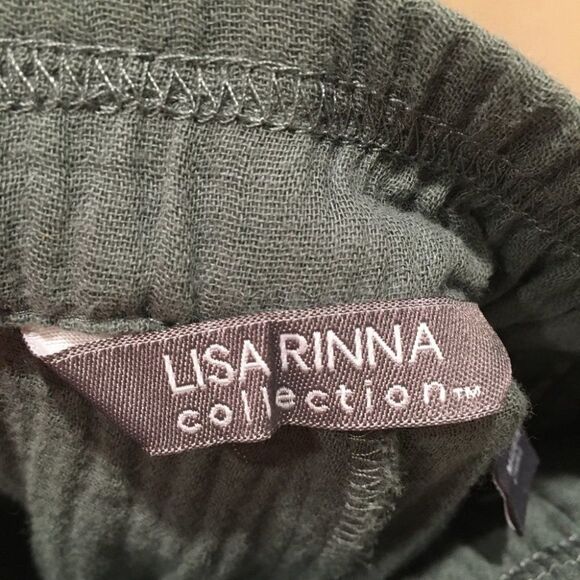 Lisa Rinna Green Pull on pants wide leg cropped XS - Picture 4 of 6